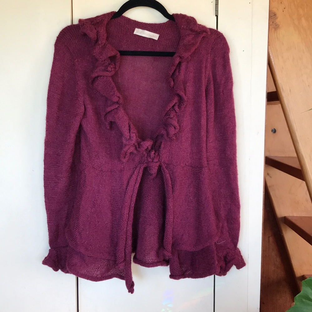 Cardigan in wool, hand knit, from Argentina